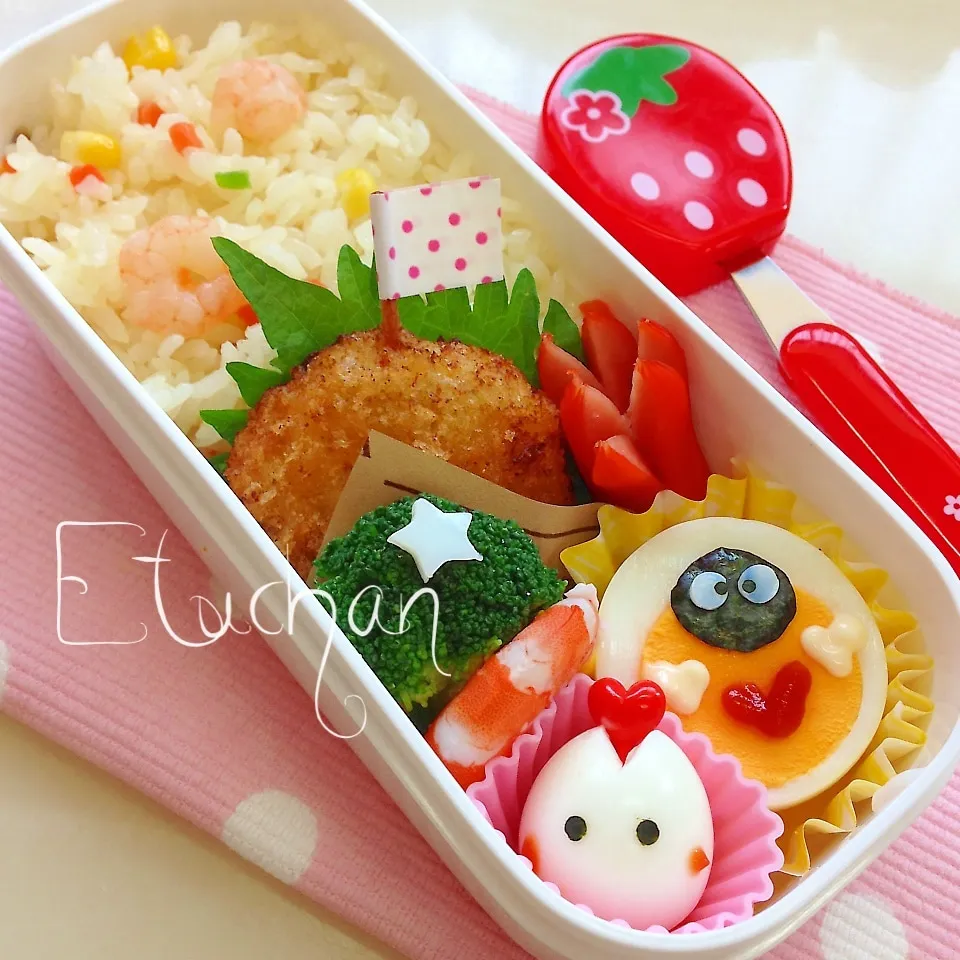 次女のお弁当♡ミニミニまっくろくろすけ。|★えっちゃん★さん