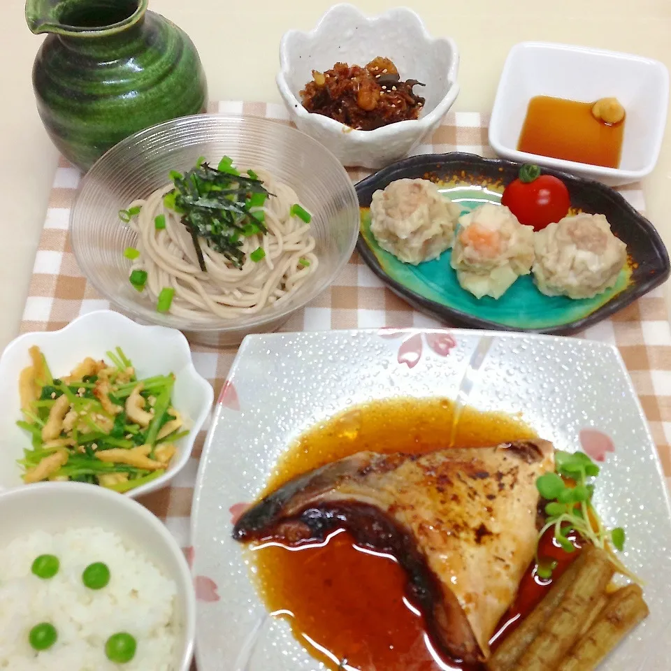 Snapdishの料理写真:晩ご飯♡ひと口蕎麦付き|★えっちゃん★さん