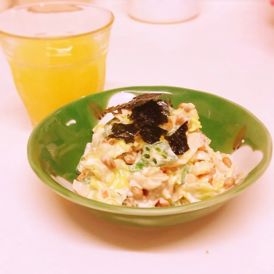 子供も大好き♡昔給食で食べた味‼︎納豆サラダ♪|yukさん