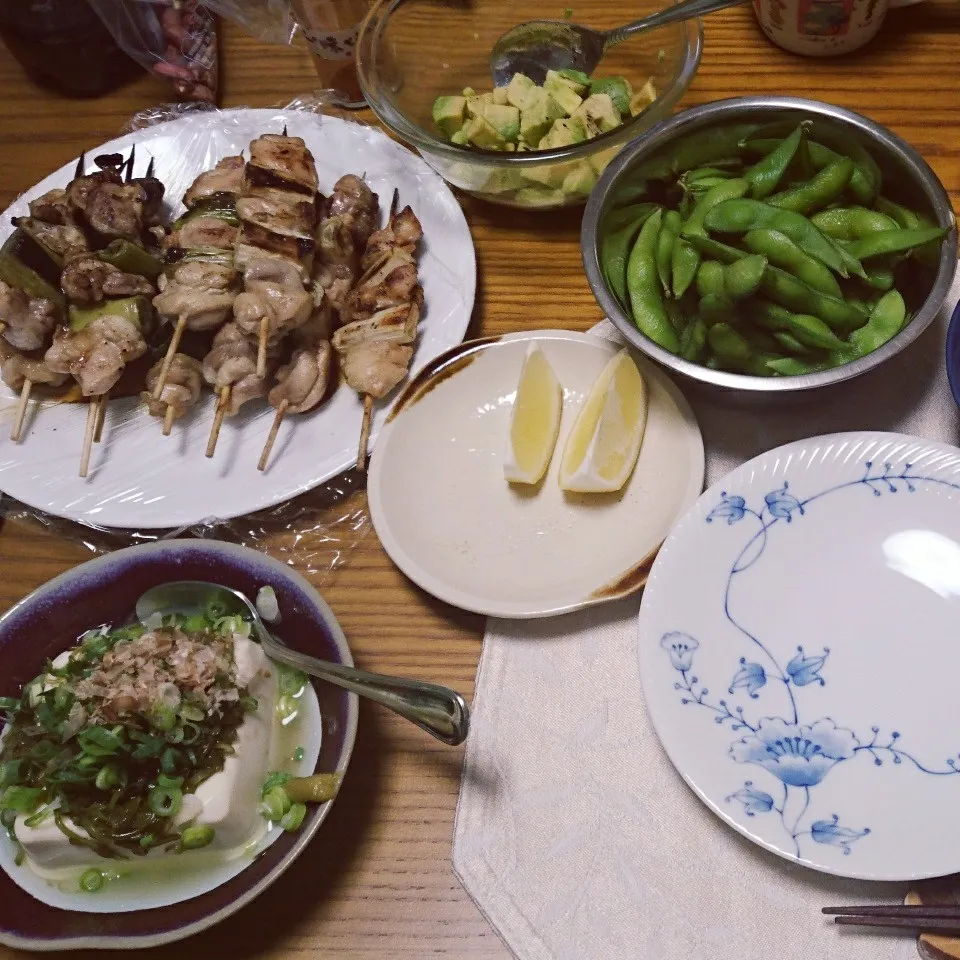 Snapdishの料理写真:5/5の夕食 炭火焼きの焼き鳥|卯月さん