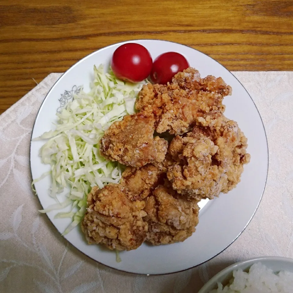 12/12の夕飯 鶏モモ肉の唐揚げ|卯月さん