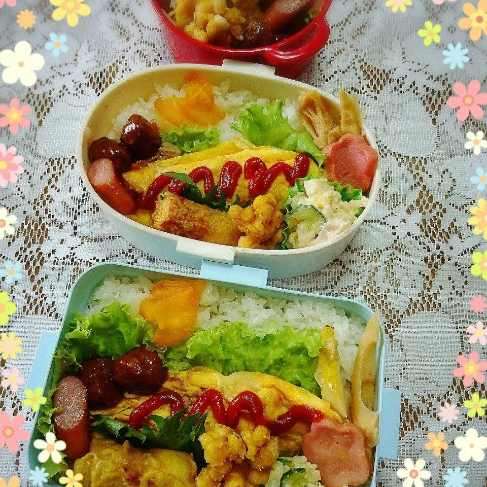 初🌽 オムレツ弁当🍱❤|ひぃちゃんさん