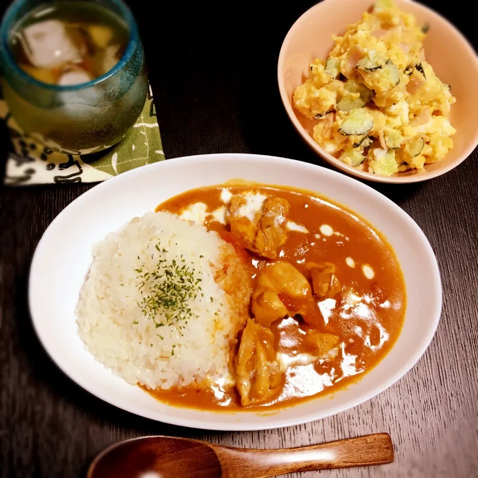 バターチキンカレー&ポテトサラダ|ななさん