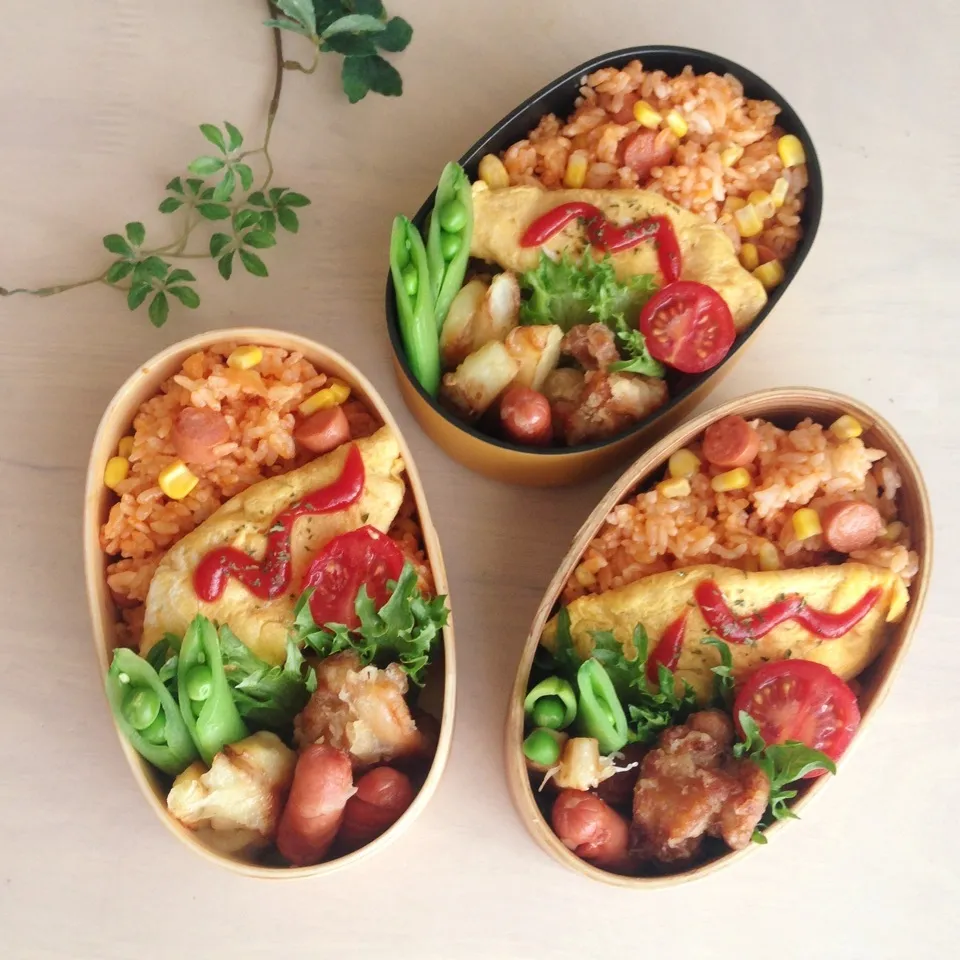 中学生と高校生娘と自分弁当|かなぷんさん