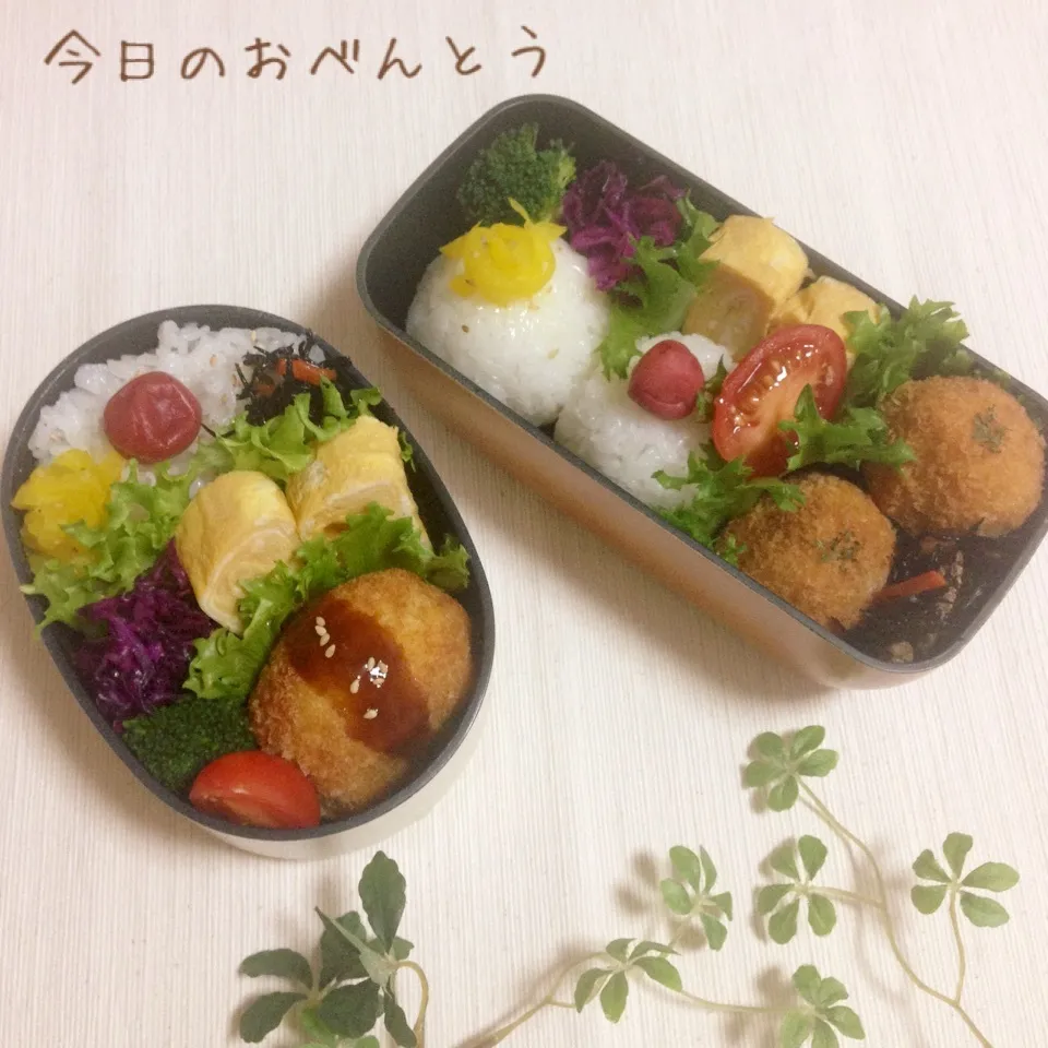 Snapdishの料理写真:中学生と高校生娘のお弁当|かなぷんさん