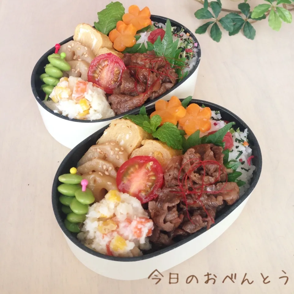 中学生と高校生娘のお弁当|かなぷんさん