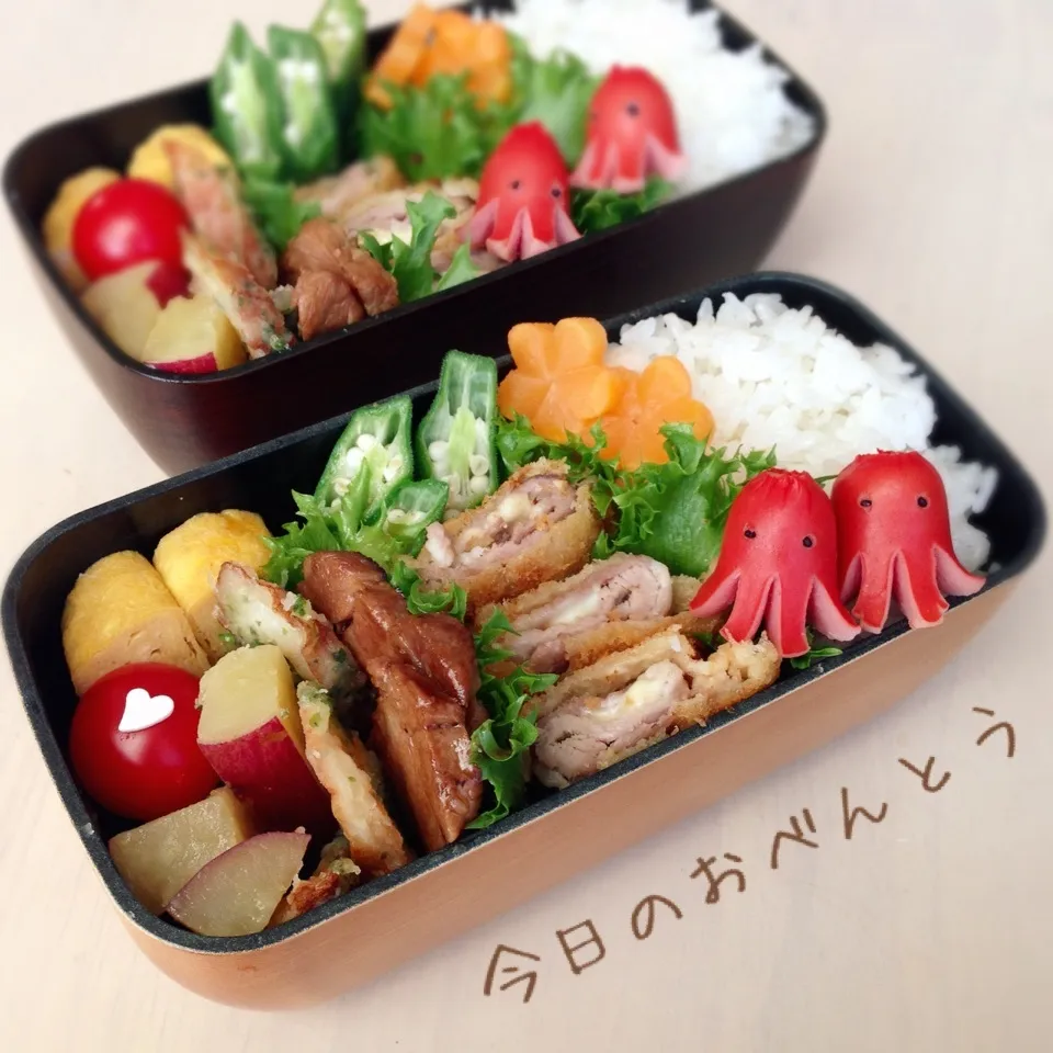 Snapdishの料理写真:チーズ入りミルフィーユカツ弁当|かなぷんさん