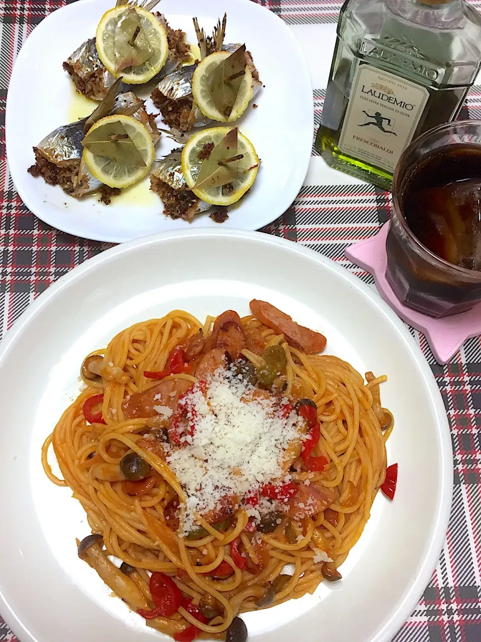 ナポリタンとイワシの香草パン粉焼き|まみっこさん