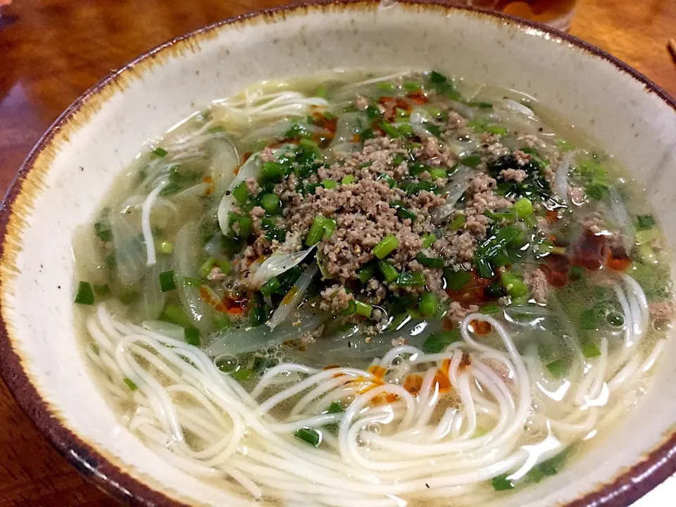 Snapdishの料理写真:ラーメンみたいな煮麺|さんだーさん