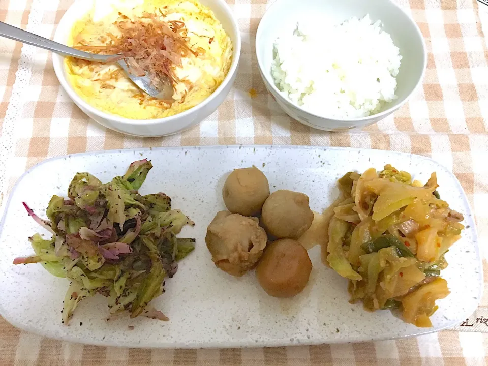 卵豆腐とこのまえの残りのおかず|KKOさん