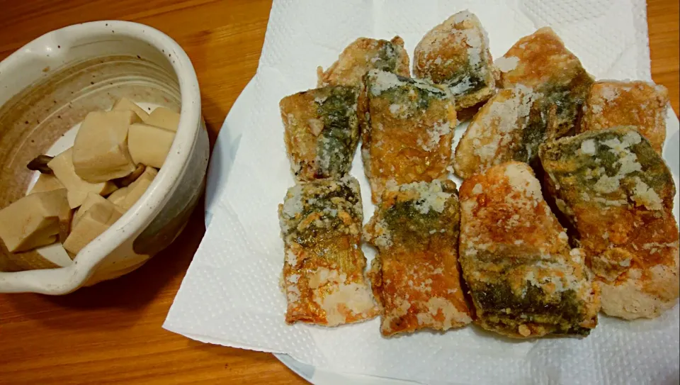 和定食:鯖竜田揚げ、高野豆腐の煮物|pigmegさん