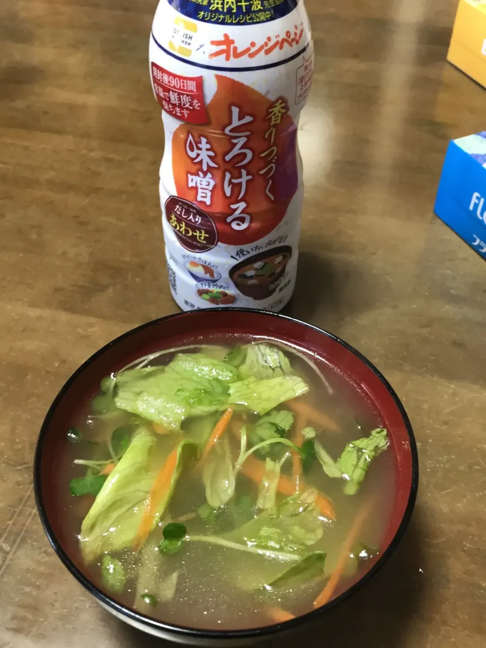 残りの野菜サラダは、とろける味噌💖|Norio Fukudaさん