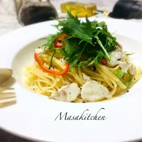 Snapdishの料理写真:Seabass&bellpeppers aglio, olio e peperoncino|Masakiさん