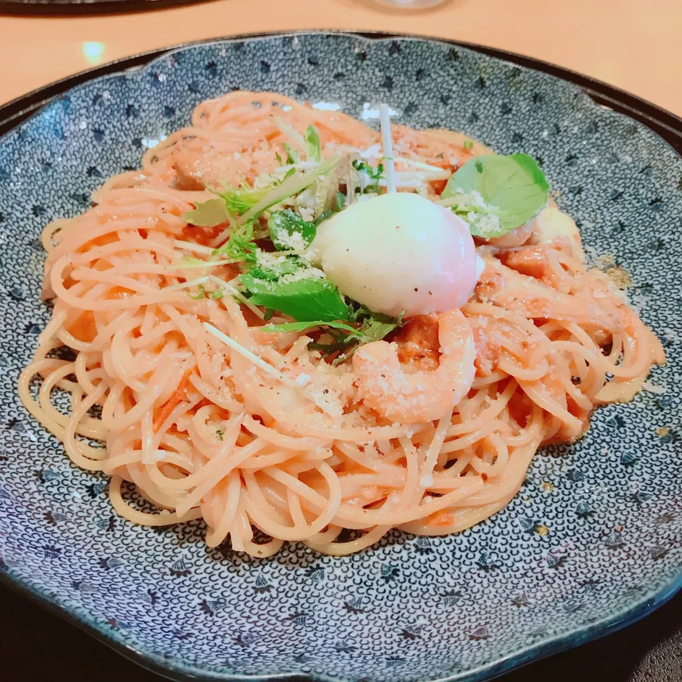 海老と明太子のパスタ🍝|ちゃみこさん