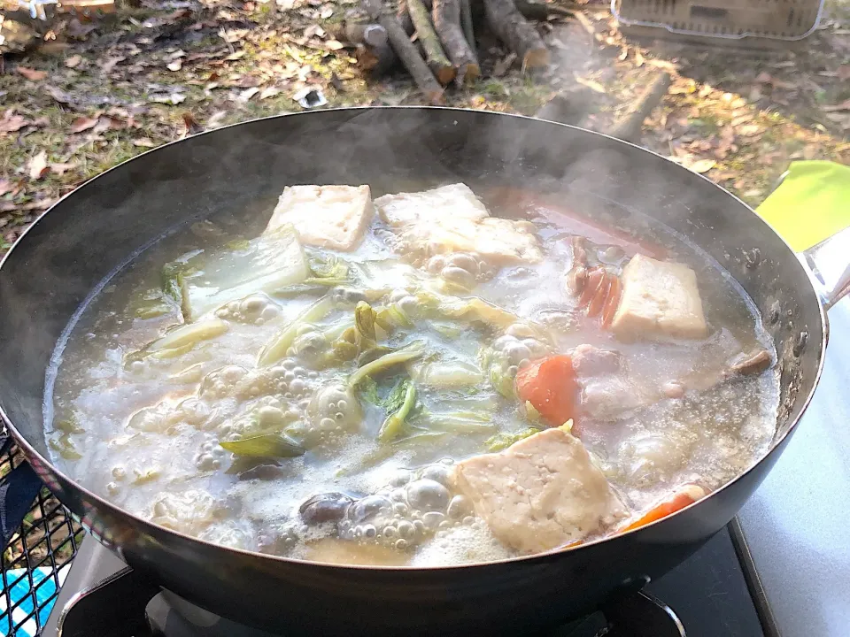 鍋の残りで朝ご飯
#キャンプ飯|LaLamamaさん