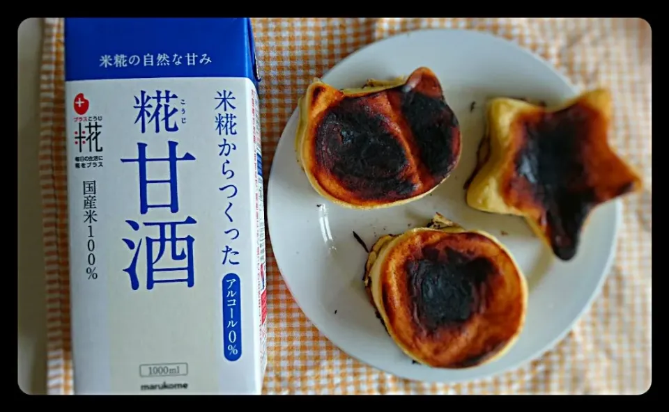 マルコメ糀甘酒で作ったホットケーキの朝食|えびフライさん