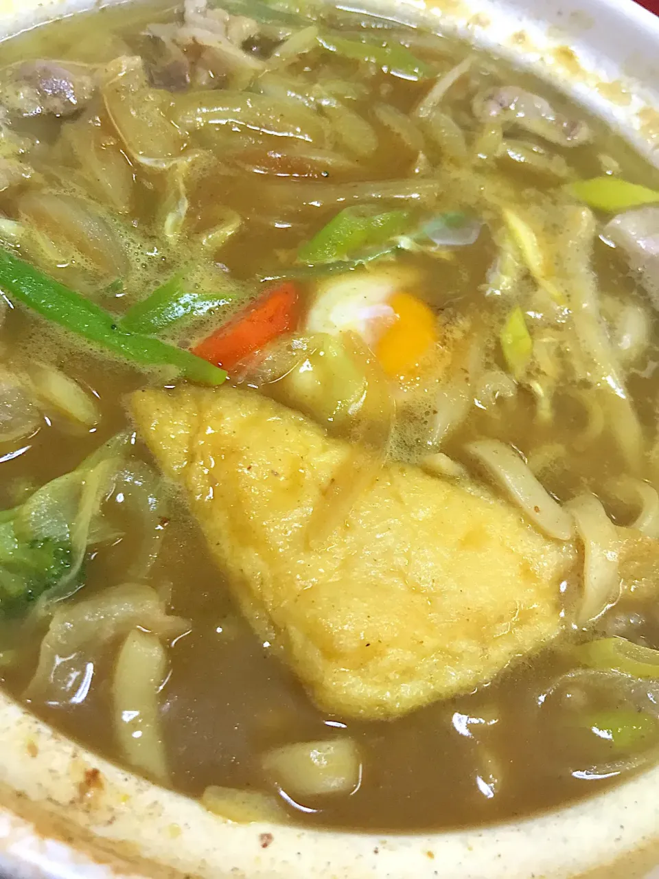 Snapdishの料理写真:イベリコ豚と卵入りのカレー煮込みうどん♫|Yoshihiro Andoさん