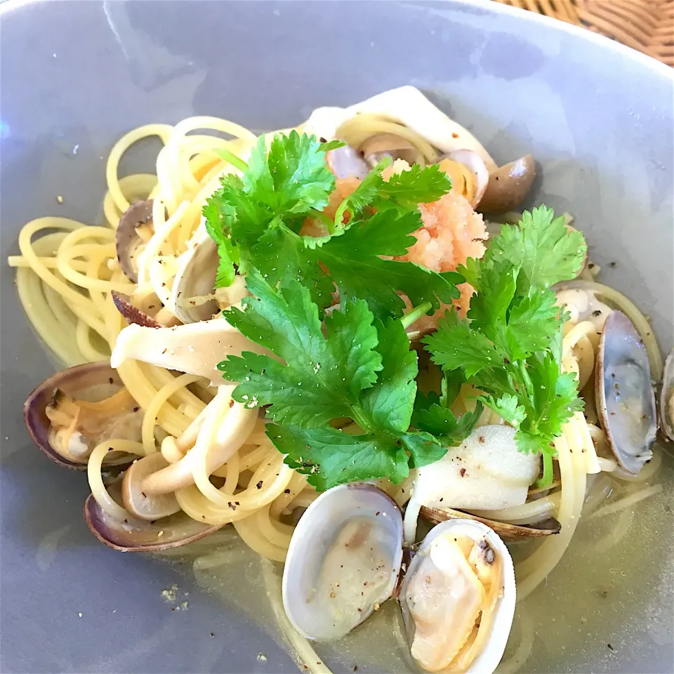 明太子とアサリのパスタ🍝|なーまりさん