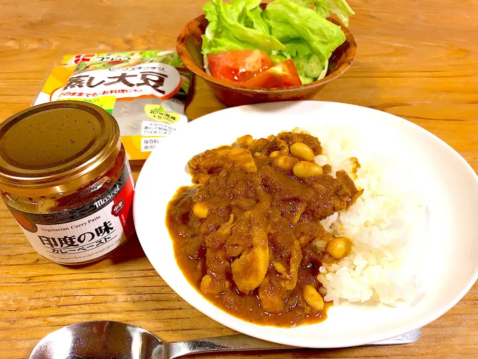 インドカレー。チキン。豆入り。味が足りなかったので、バターとケチャップを足しました。|pepiさん