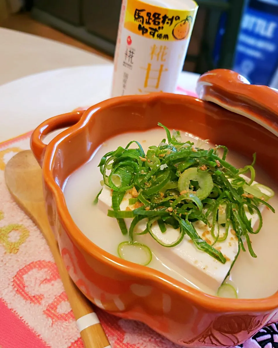 麹甘酒＊ゆずブレンドde葱ゆず胡麻湯豆腐風|mi_neneco♪さん