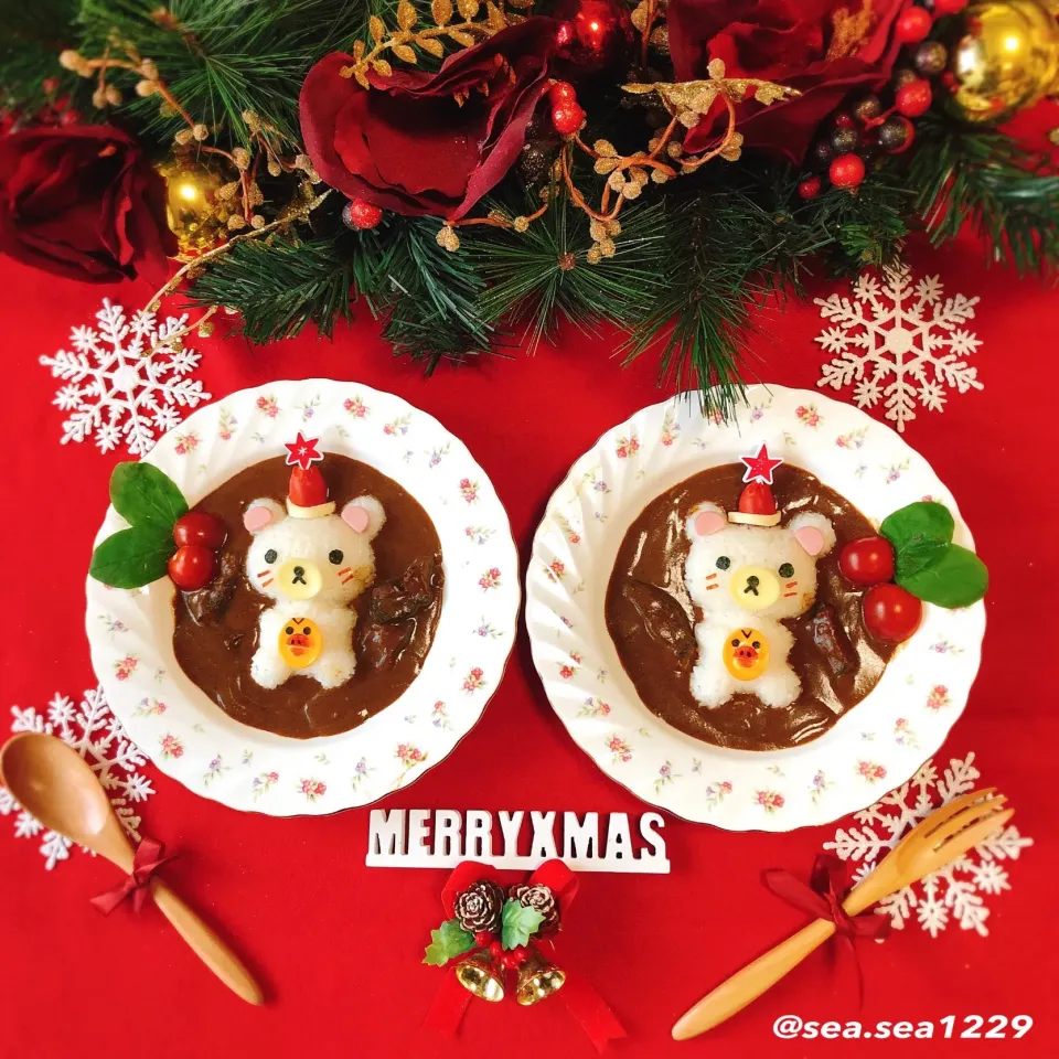 コリラックマのクリスマスカレー🍛|seaさん