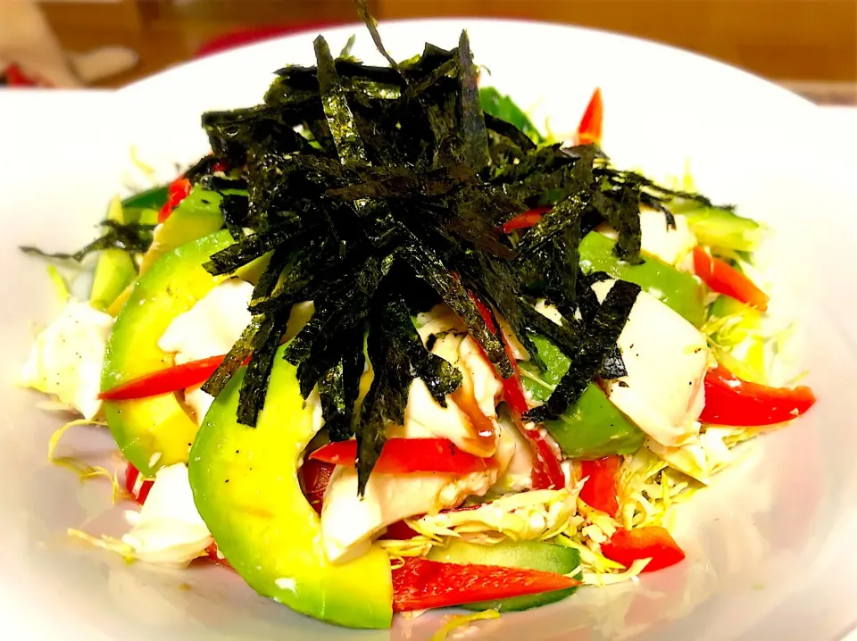 アボカドと豆腐の海苔サラダ|こにたんさん