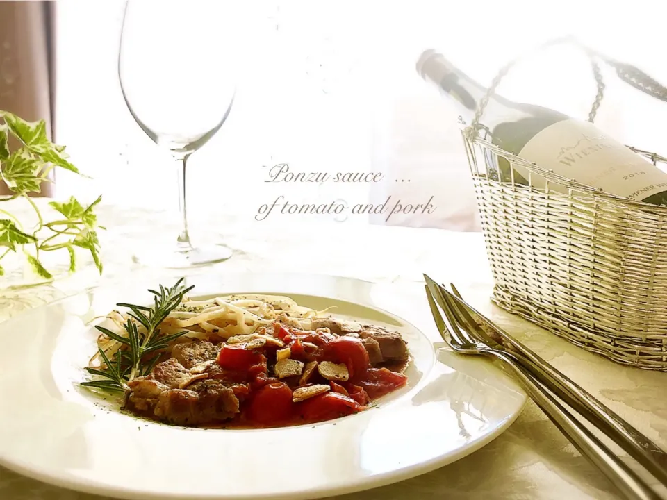 真希ちゃんのお料理💕トマポンソースのトンテキ🐷|桜央里さん