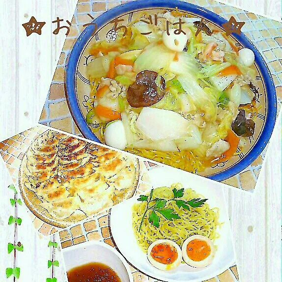 ★あんかけ焼そば、手作りギョウザ、つけ麺(煮たまご添え)|Soraさん