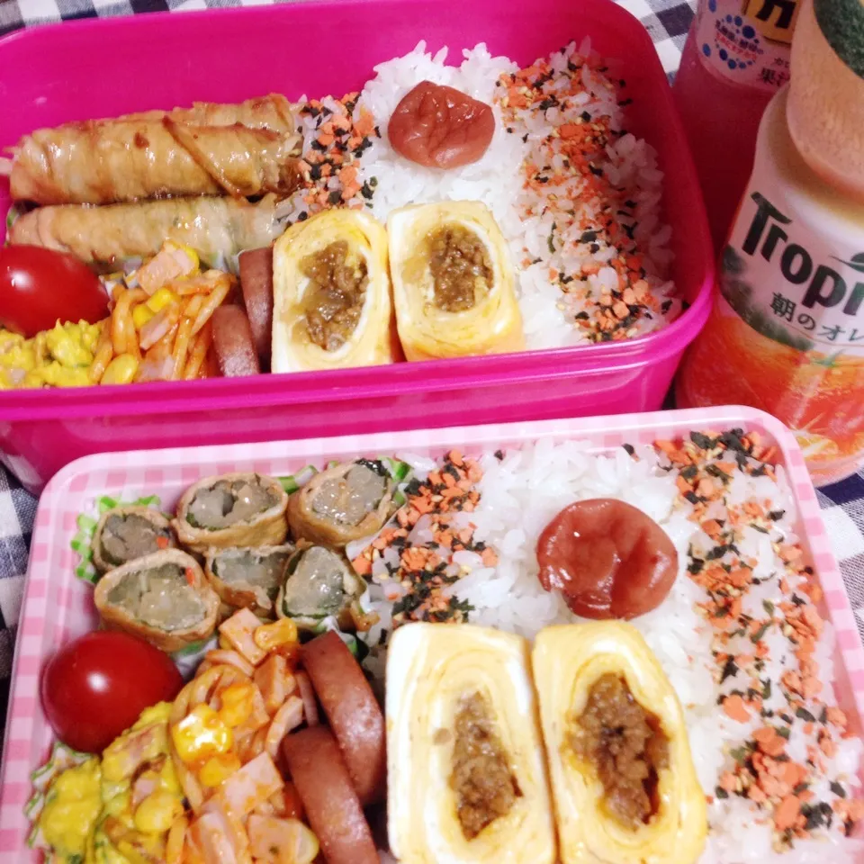 Snapdishの料理写真:兄弟弁当♪|mayumayudonさん