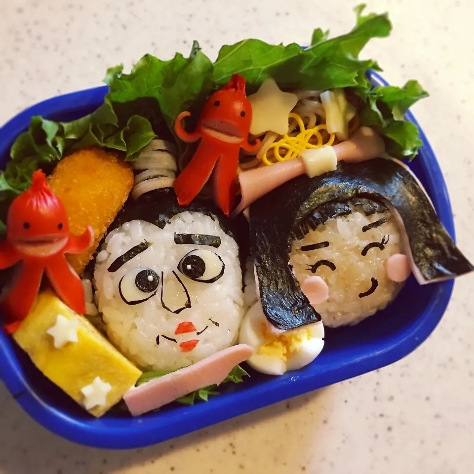 バカ殿&お花坊の七夕?弁当|あおあおさん