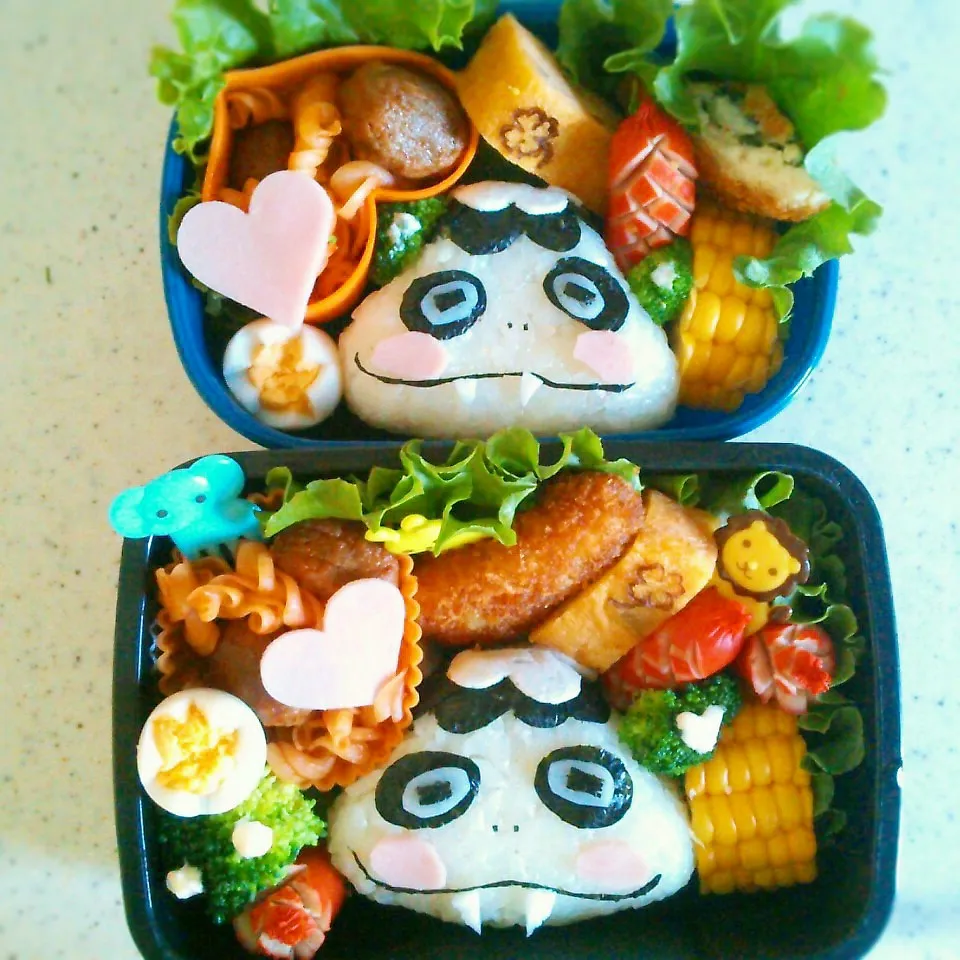 Snapdishの料理写真:ツチノコパンダ弁当|あおあおさん