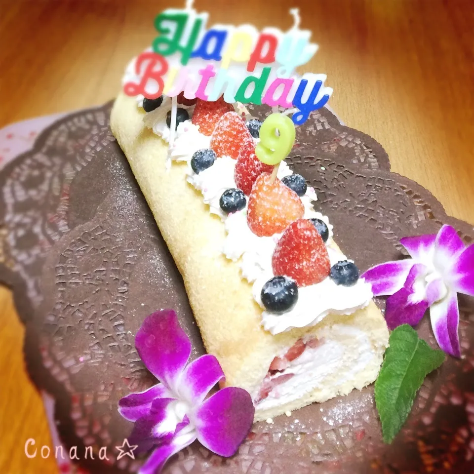 ロールケーキ☆誕生日ケーキ|conanaさん