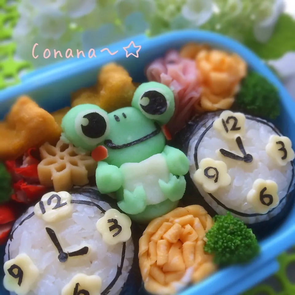 カエルand時計お弁当☆|conanaさん