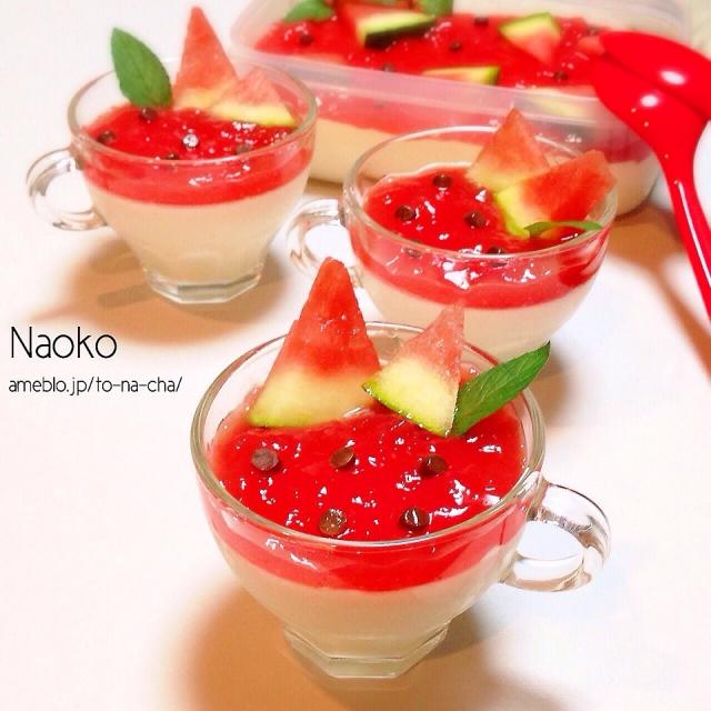 爽やかすいかのパンナコッタ/n＊ | Snapdish[スナップディッシュ] (ID