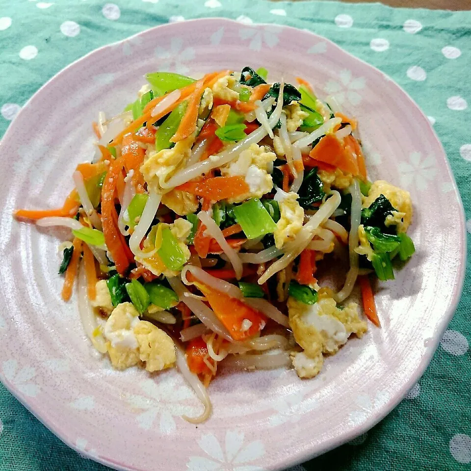 からあげビ～ルさんの水菜ともやしと卵のナムル♪|ようさん