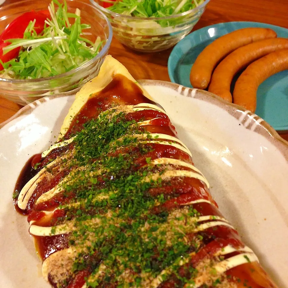 Snapdishの料理写真:とん平焼き晩御飯|@chieko_tanabe_さん