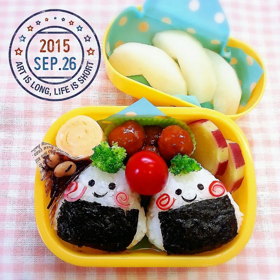 顔おにぎり弁当。|ちーぼー。さん