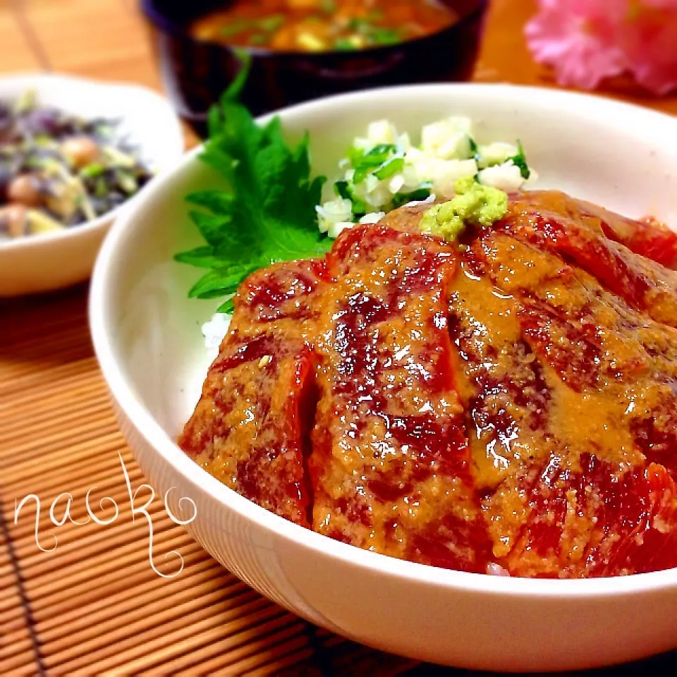 即席漬け♡﻿まぐろの胡麻醤油丼♡﻿|n＊さん