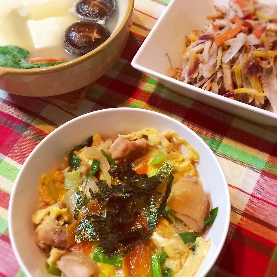 親子丼♡温泉豆腐♡|にゃんさん