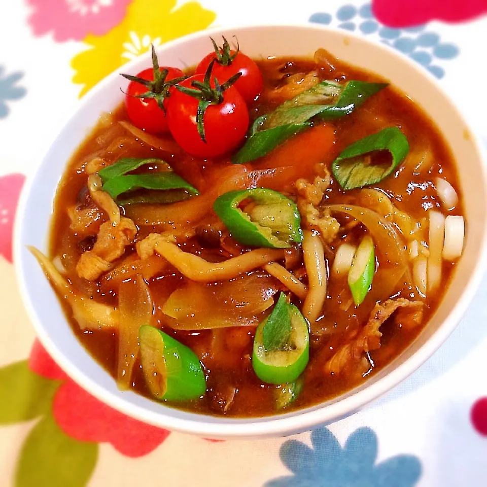 Snapdishの料理写真:白だしでカレーうどん♪|n＊さん