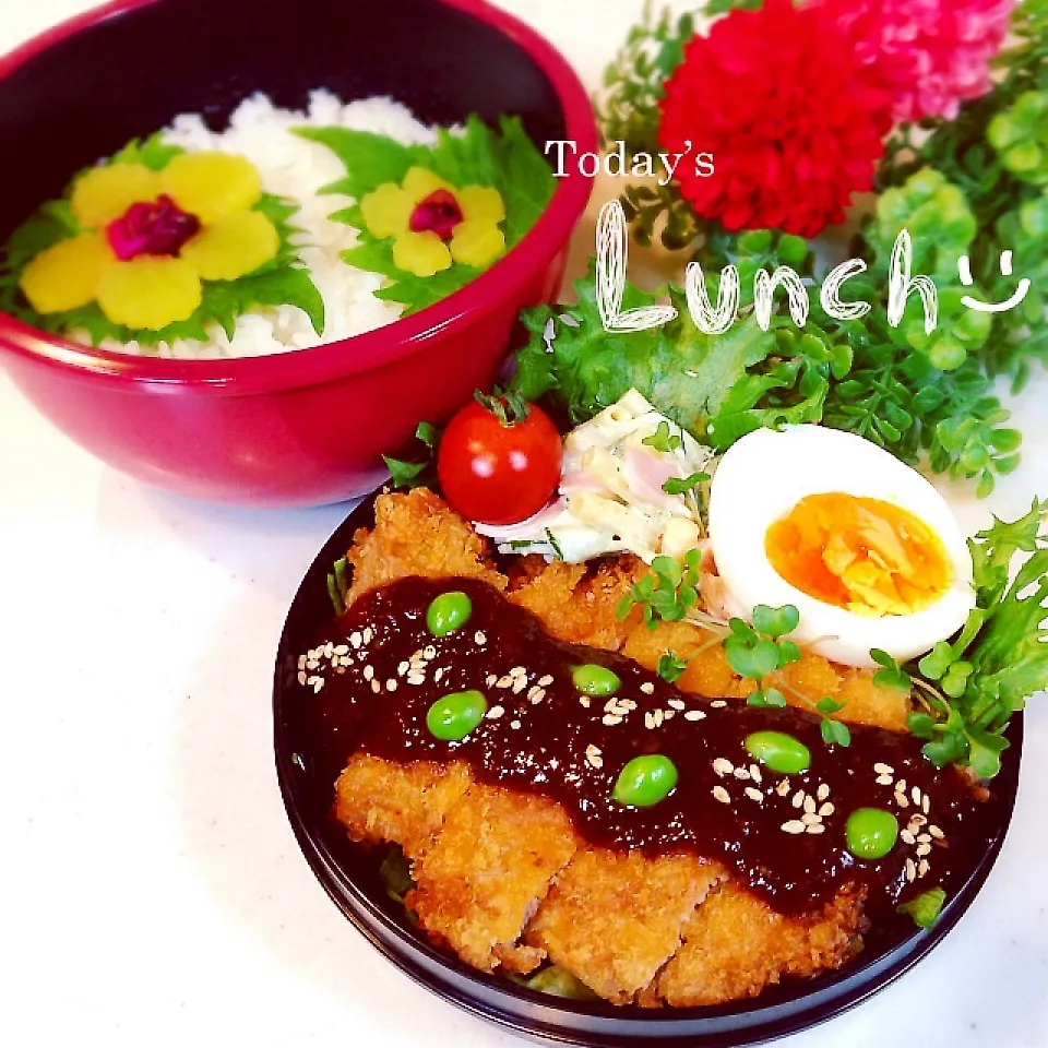 JK♡﻿味噌カツ弁当♡﻿|n＊さん