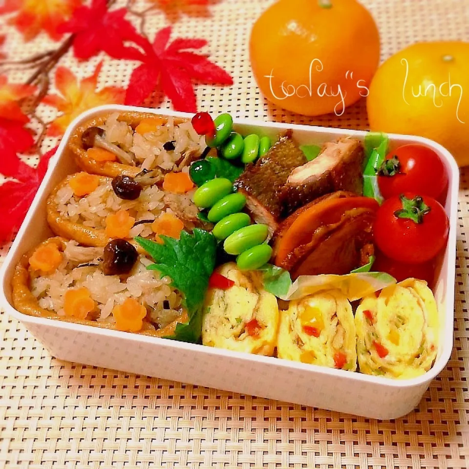 Snapdishの料理写真:✿﻿鮭とホタテのポン照り弁当✿﻿|n＊さん