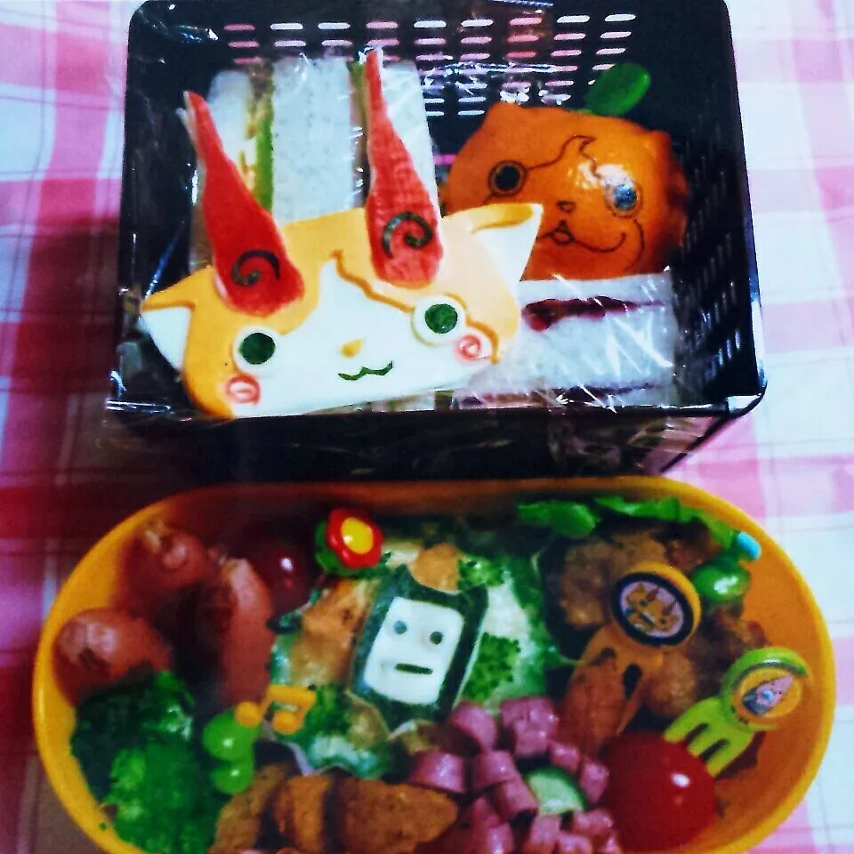 ｼﾞﾊﾞｺﾏ&みかんﾆｬﾝ弁当|バンビさん