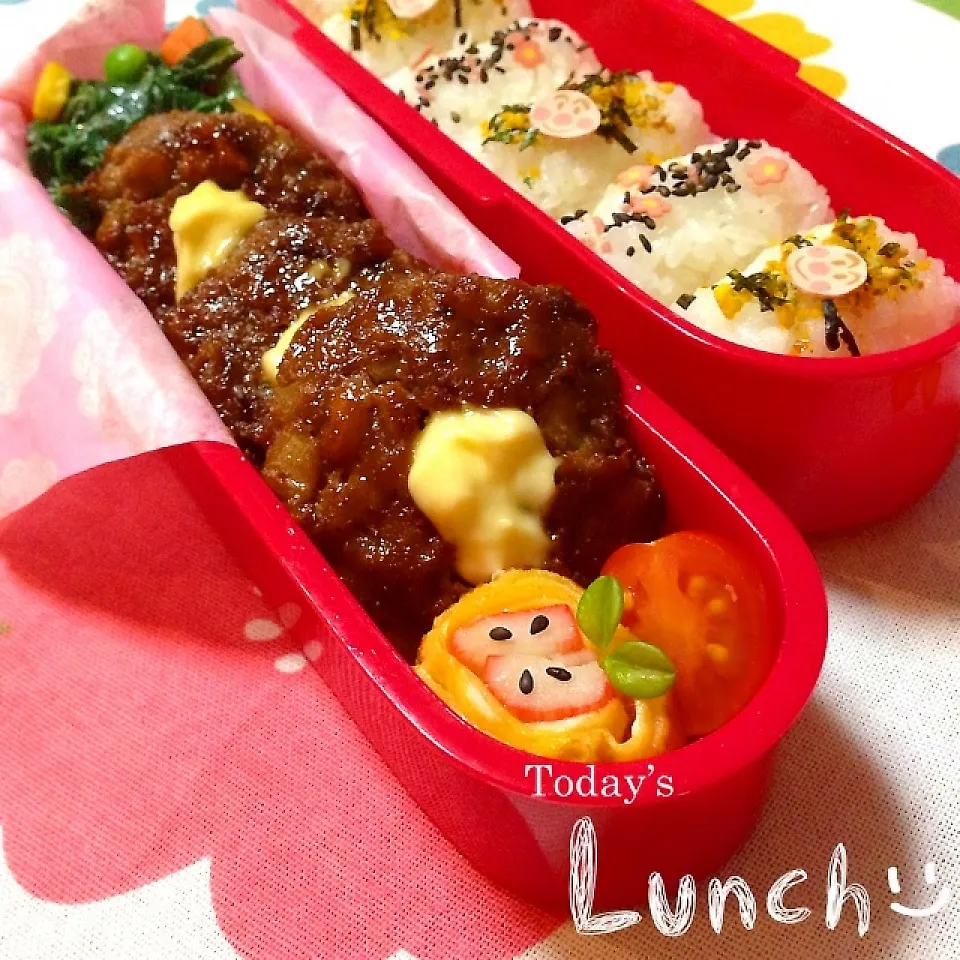 れんこんハンバーグの照りマヨ弁当☆*.｡|n＊さん