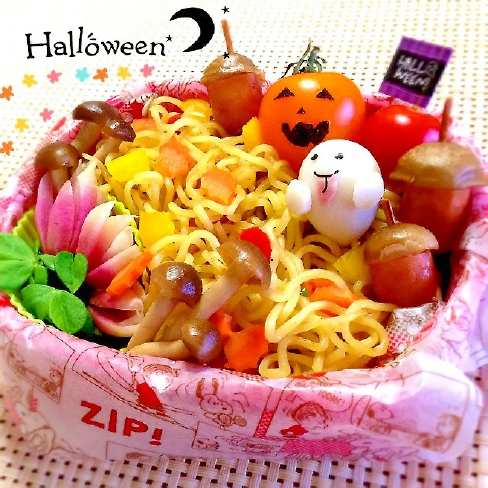 ✿﻿秋のハロウィン塩焼きそば弁当✿﻿|n＊さん