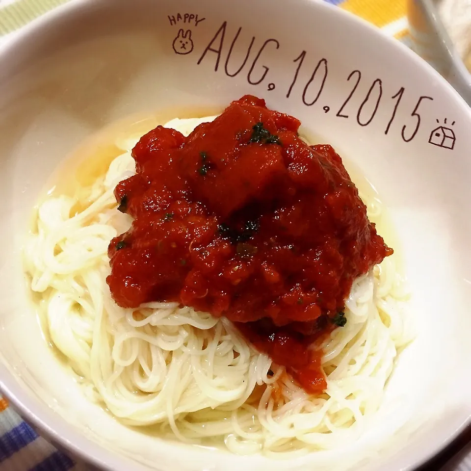 シャリシャリトマトソースで♡おそうめん|naokkumabonyariさん