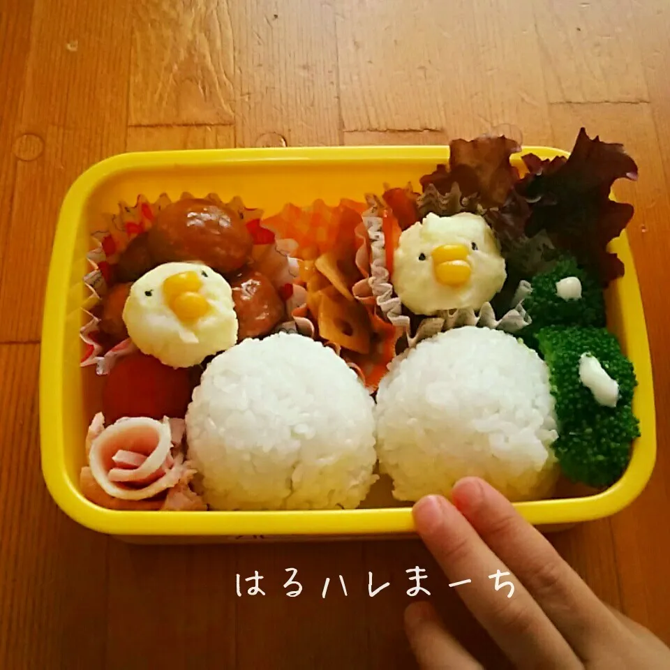 Snapdishの料理写真:年少さんお弁当☆120日目☆ピヨっとひよこ弁当|桂華-kei-さん