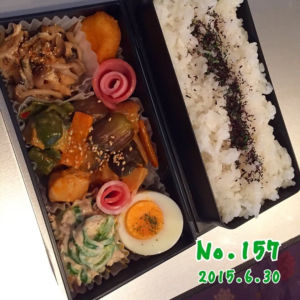 《No.157》鶏の豆板醤マヨ炒め弁当|naokkumabonyariさん