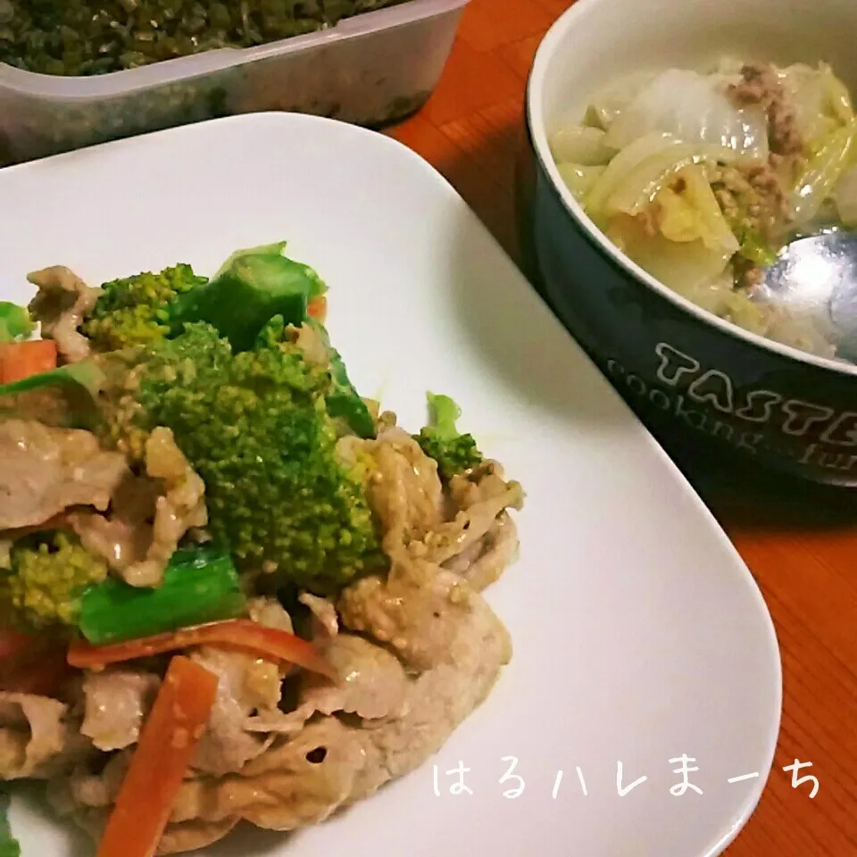 まねっこ☆牛肉とブロッコリーのごま味噌マヨ和え(今回は豚肉)|桂華-kei-さん