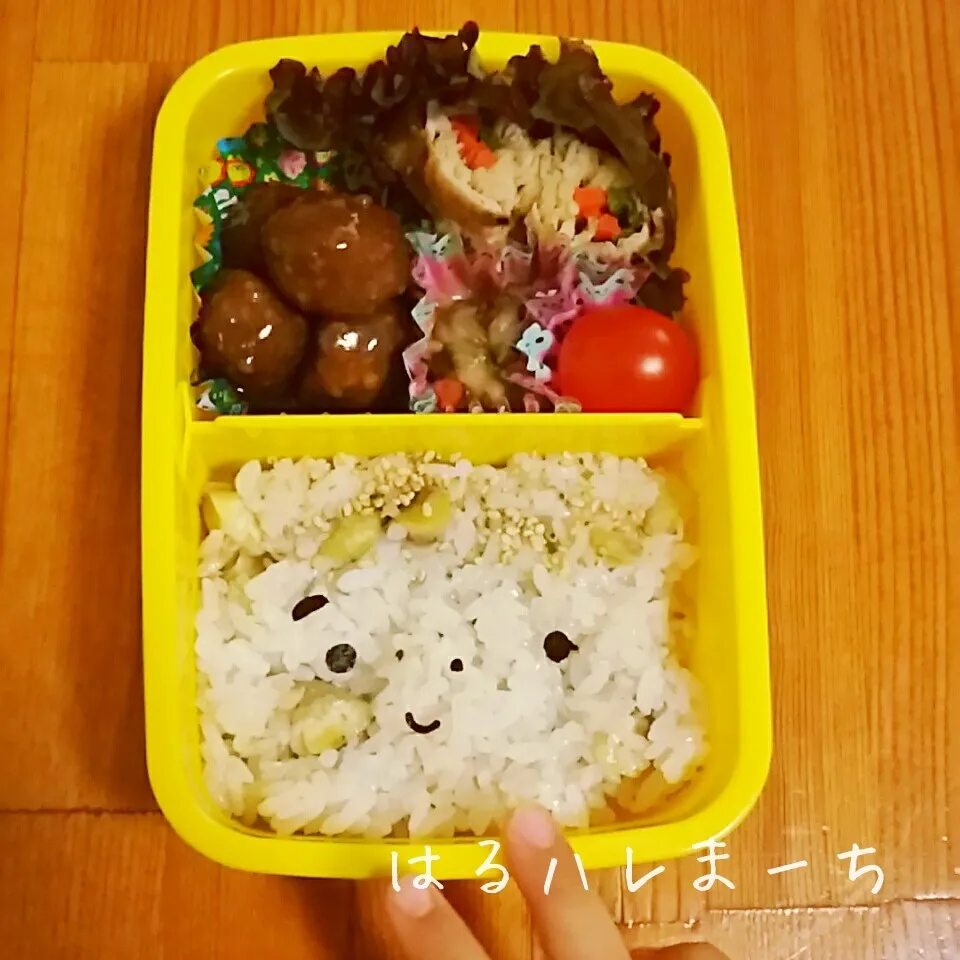 Snapdishの料理写真:年少さんお弁当☆75日目☆栗ご飯で秋が来たよー🌰|桂華-kei-さん